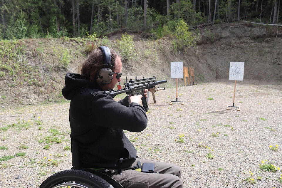 Clint Ingham fires a 22 caliber rifle ahead of National Range Day, when people age five and up will be invited to the Vernon Fish and Game Club Range June 1, 2024. (Brendan Shykora - Morning Star) 