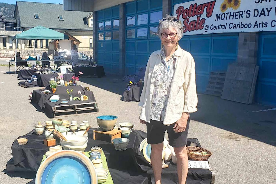 Christy Richardson is one of the members of the Cariboo Potters Guild with works in the annual spring sale held Saturday, May 11 at the Central Cariboo Arts Centre parking lot. (Monica Lamb-Yorski photo - Efteen) 