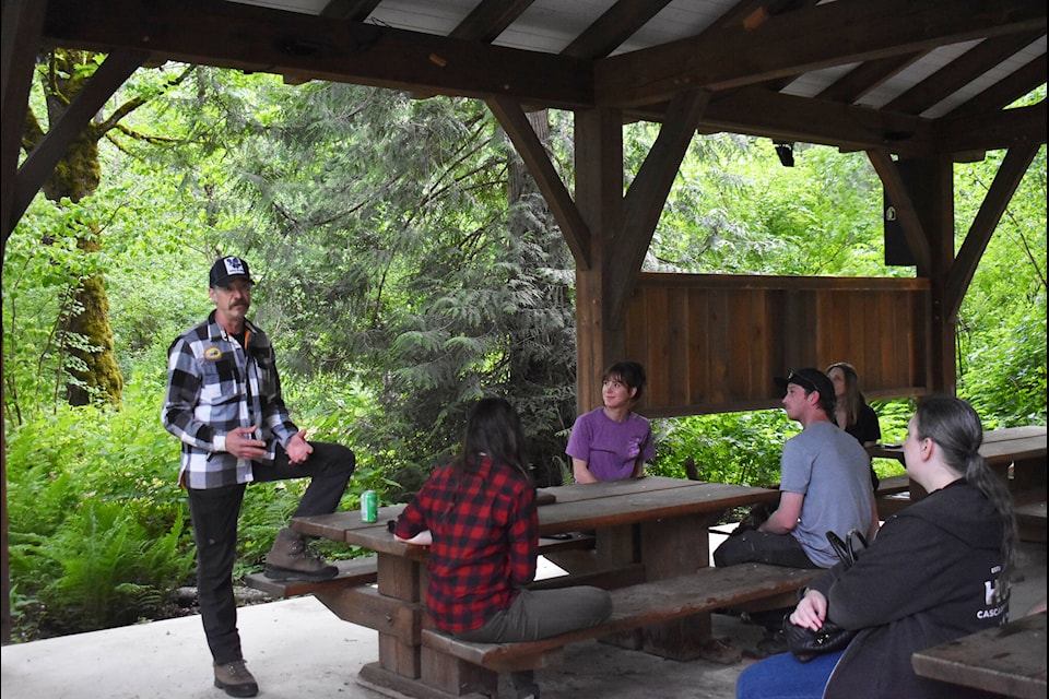 Thomas Schoen speaks about the Hope Mountain Trail Network project. (Kemone Moodley/Hope Standard) 