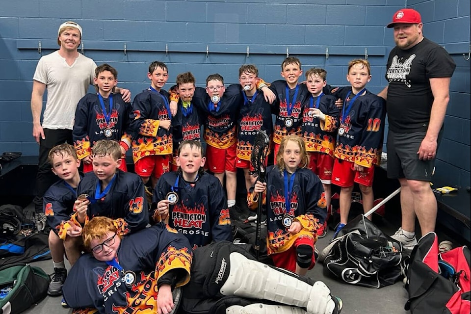 Penticton Minor Lacrosse Association’s U11 team after winning bronze at a tournament in 鶹ѡ on Sunday, May 12, 2024. (Submitted) 