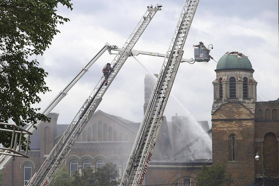 Fire ravages historic Toronto church, destroying Group of Seven murals