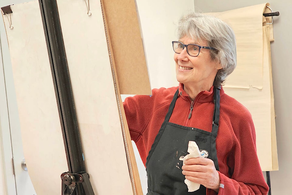 Aldergrove’s Leslie Dyson said taking up apinting ‘has just opened up my eyes.’ (Dan Ferguson/91ԭ Advance Times) 