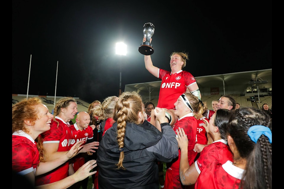 Cowichan Piggies Tyson Beukeboom has become the most all-time caps leader in Canadian women’s rugby history. (Rugby Canada photo) 