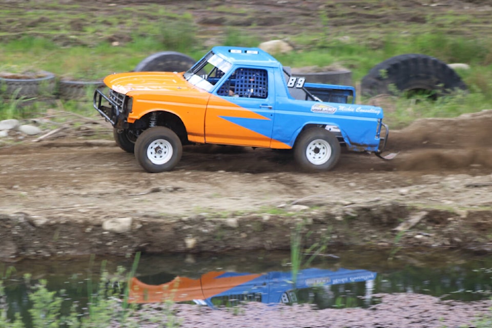 Kyla Harknett takes her truck though the obstacle course on Saturday. (SONJA DRINKWATER PHOTO) 