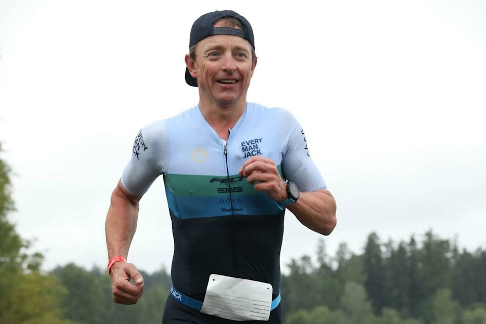 Jason Sandquist was the top Cowichan Valley competitor at the 2024 Victoria Ironman 70.3 on Saturday, May 25. He finished 32nd overall. (Courtesy of Jason Sandquist/FinisherPix) 