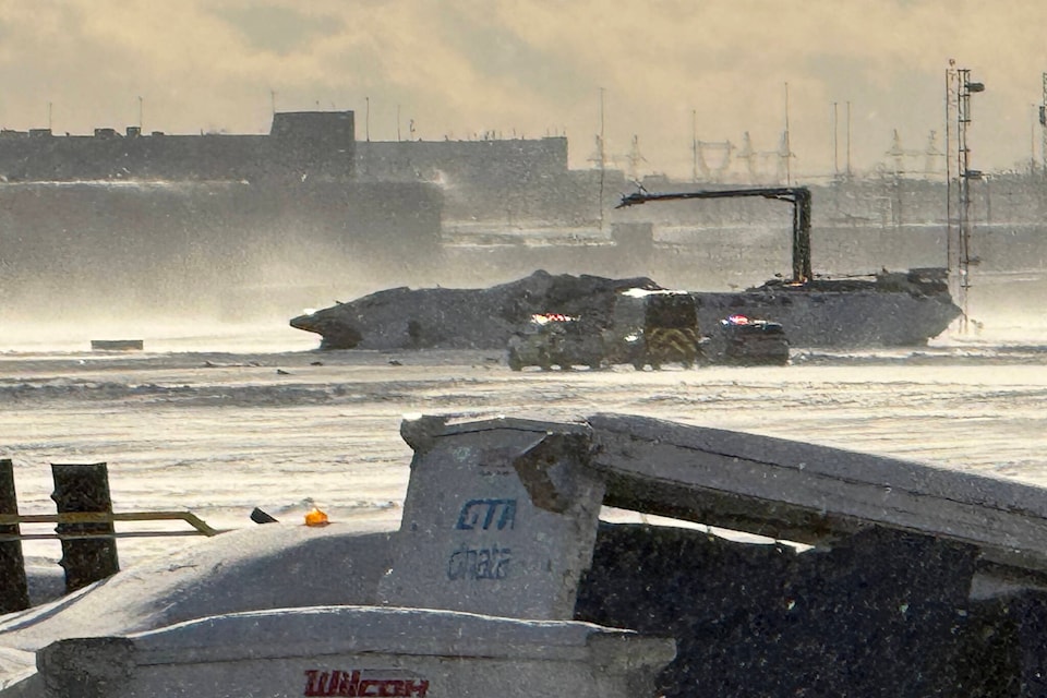 Plane crashes, intact but upside down, at Toronto’s Pearson Airport