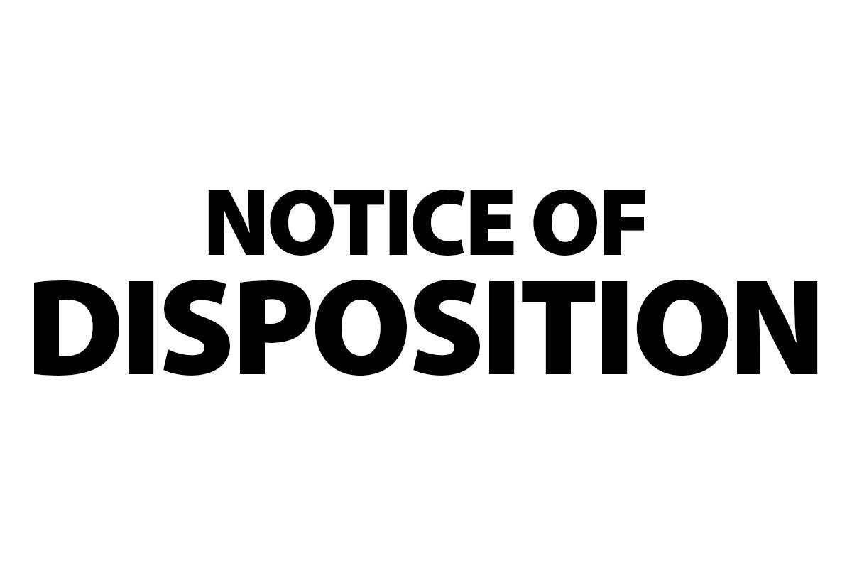 Notice of Disposition - TC Highway Storage