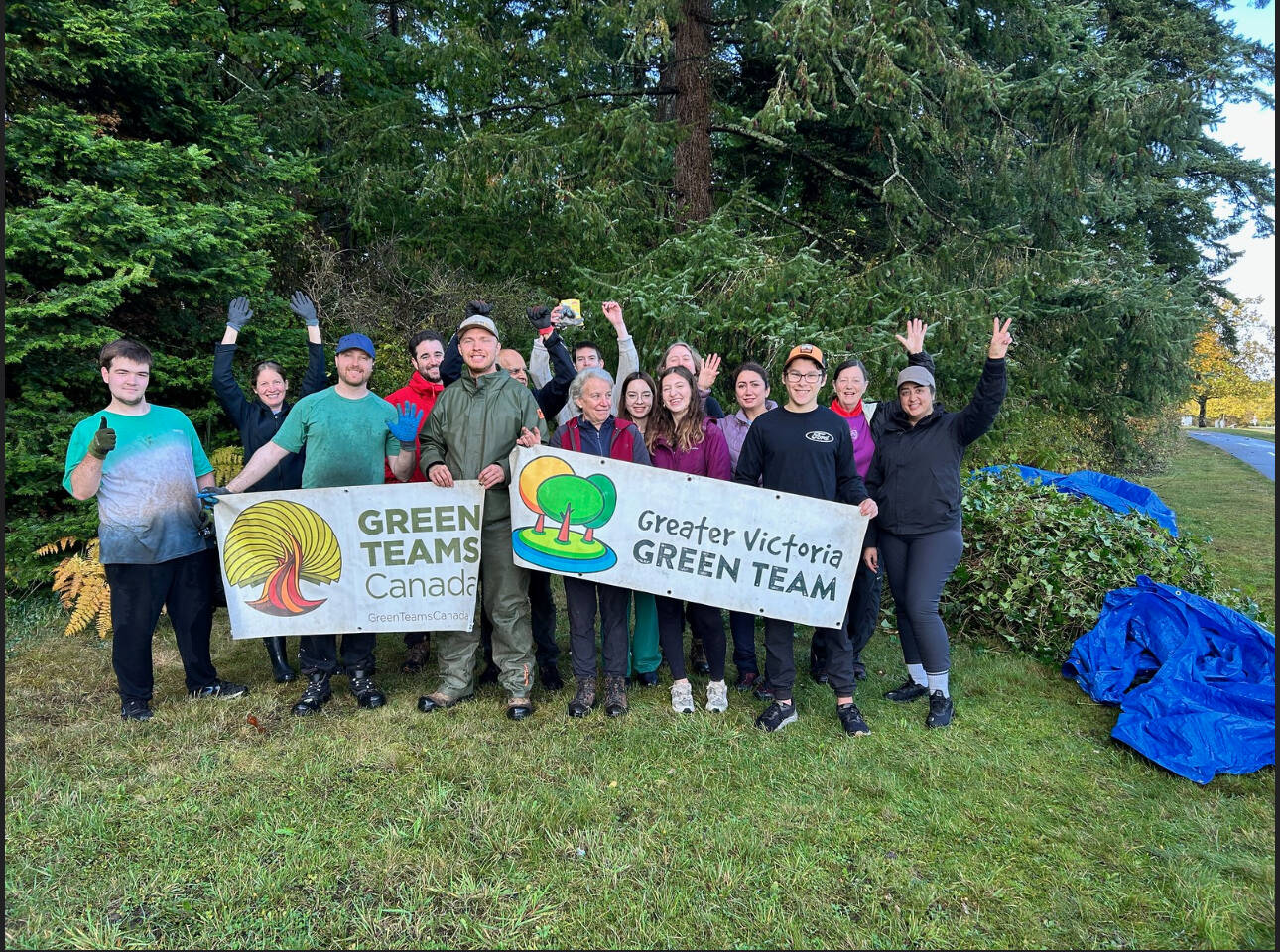 Victoria airport teams up with volunteers to remove invasive plants