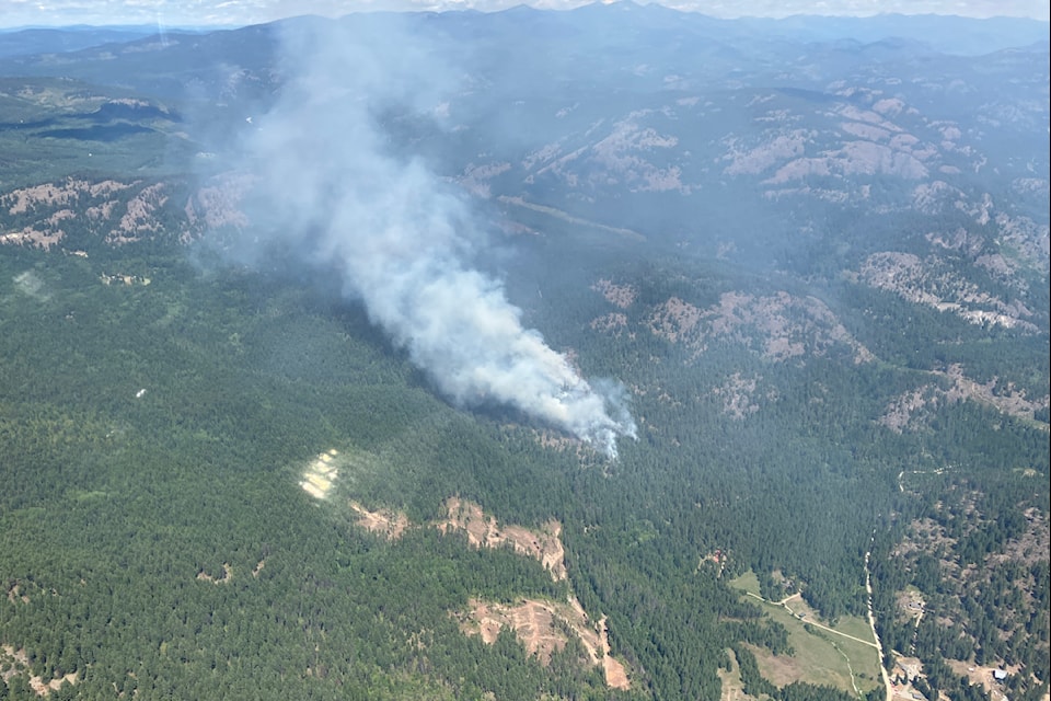 A wildfire sparked north of Grand Forks on July 12, 2025.