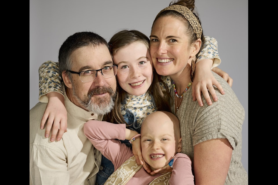 Isabella and her father Brent, mother Carly and sister Gabriella. Isabella will receive her final cancer treatment on Dec. 27 before heading back to Nakusp for New Year's.