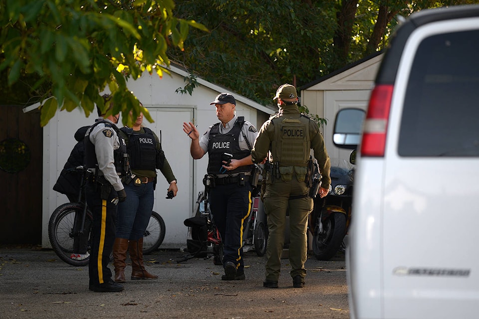 RCMP on scene of the 1300 block of Sylvania Cres. (Phil McLachlan - Capital News)