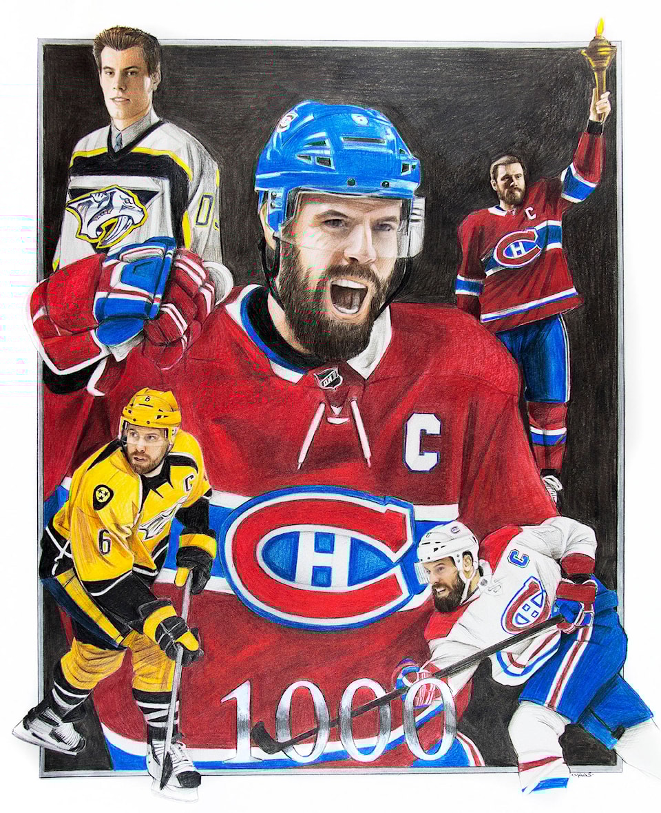 Salmon Arm artist picked to draw Shea Weber to recognize 1 000th game The Similkameen Spotlight