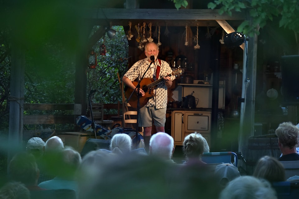 Plenty of people showed up as Canadian folk musician Valdy took to the Grist Mill stage as one of the first major concerts since COVID-19 began to spread. (Brennan Phillips - Keremeos Review)