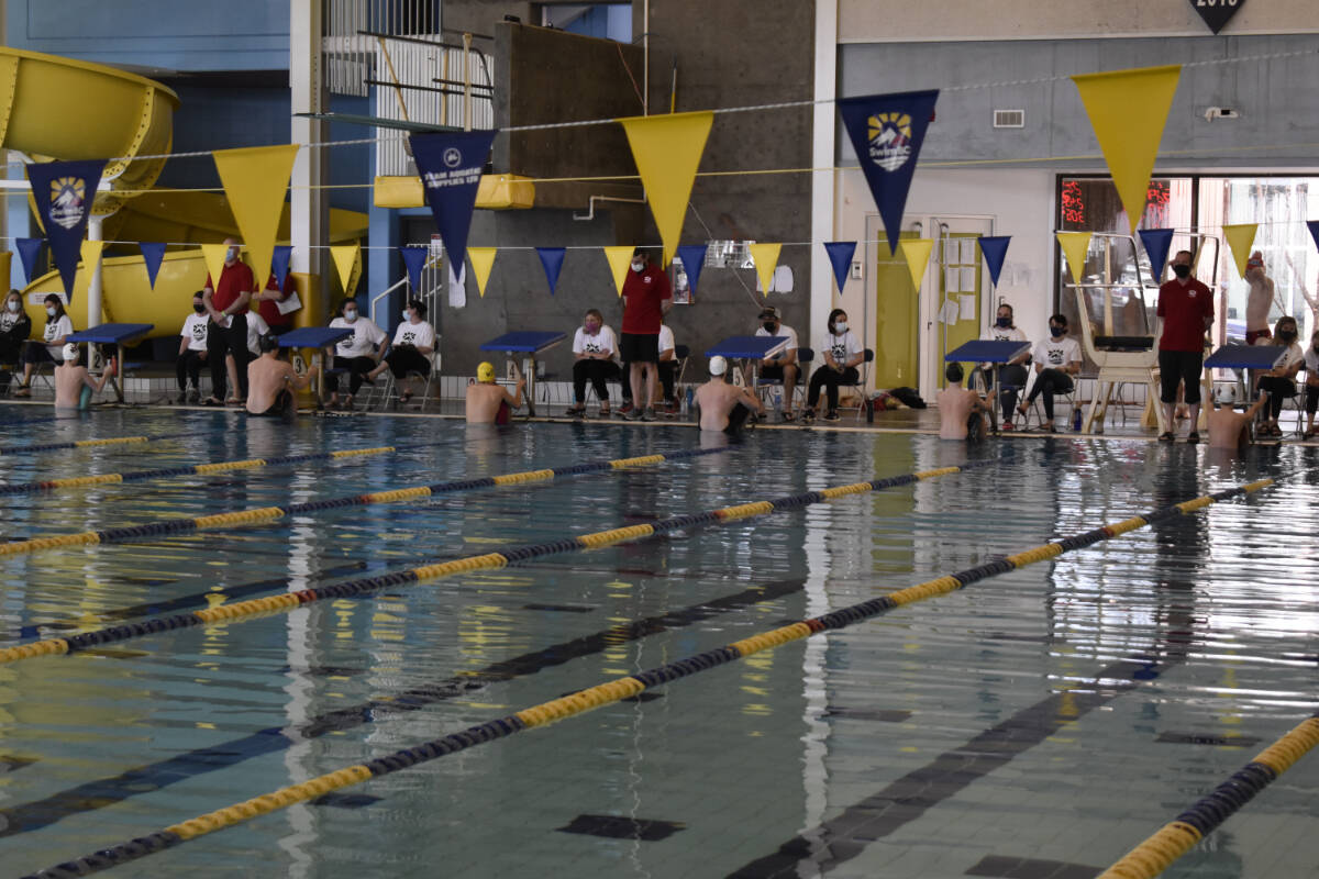 Kelowna, Vernon, Kamloops and Prince George were among the cities represented at Swim BCs divisional championships in Penticton on Saturday (Feb. 26) (Logan Lockhart, Western News)