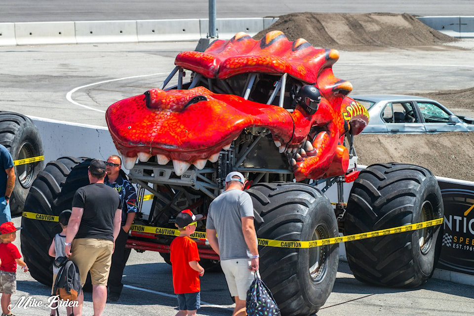 Spitfire was just one of the monster trucks at the show at the Penticton Speedway this weekend. (Mike Biden photo)