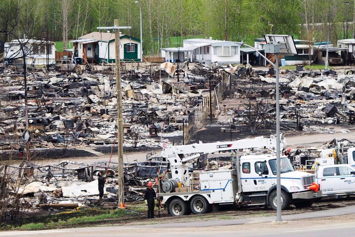 A trailer park damaged by the 2016 wildfires in Fort McMurray, Alta. Photo: Ryan Remiorz/The Canadian Press