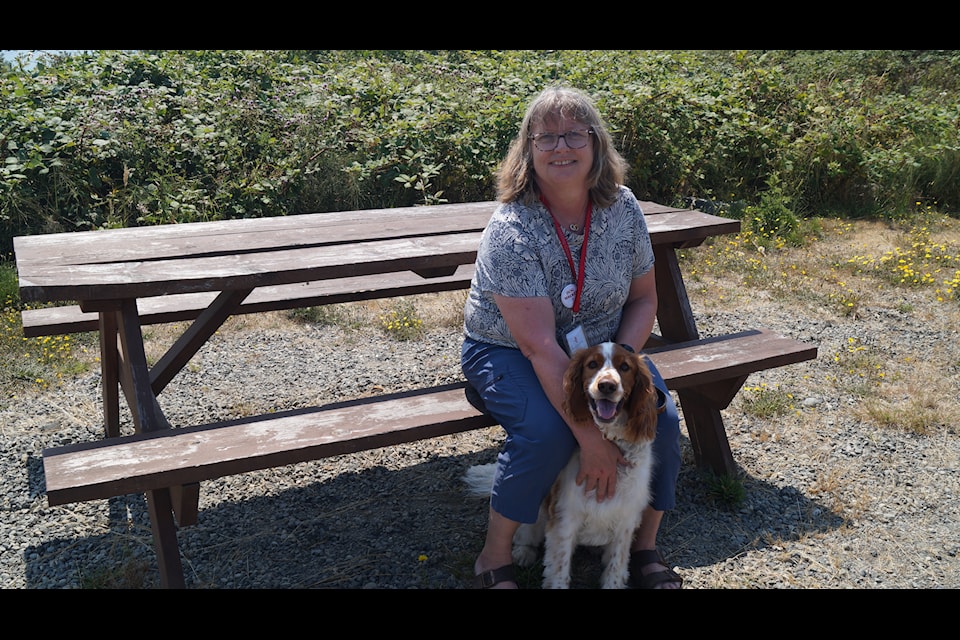 Kirsten Cannatella, shown here with her dog Finn, is a volunteer with Elder Dog Canada. (Rick Stiebel/News Staff)