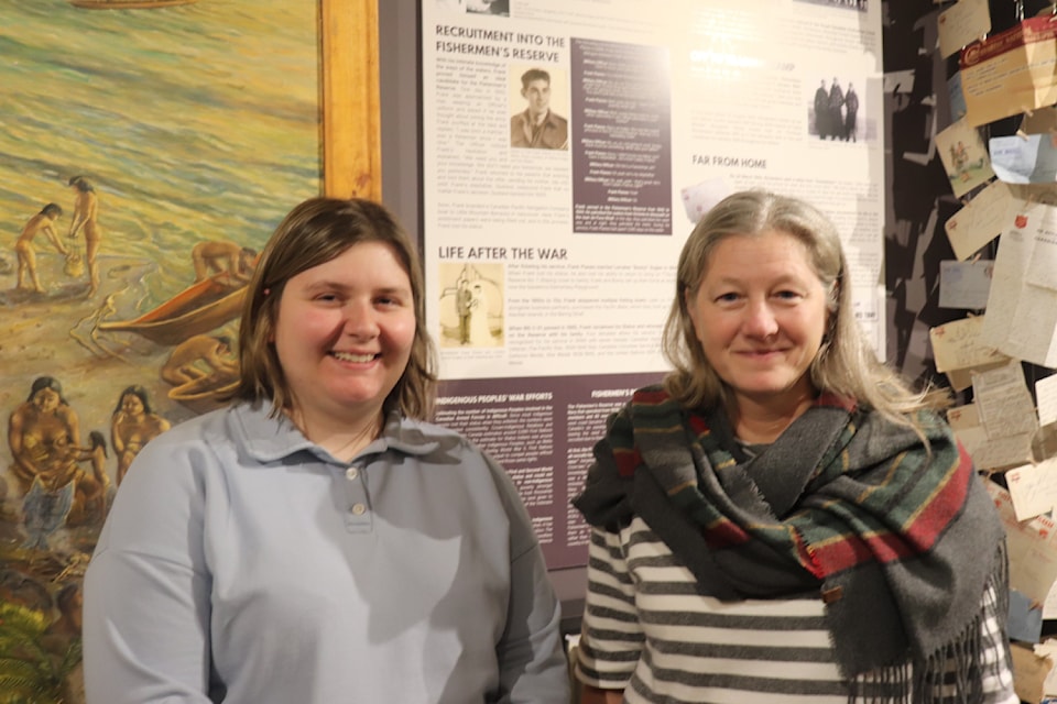 Emma Wilton and Michelle Richard of the Sooke Region Museum are helping to preserve the memory of historical injustice against Indigenous recruit Frank Planes.