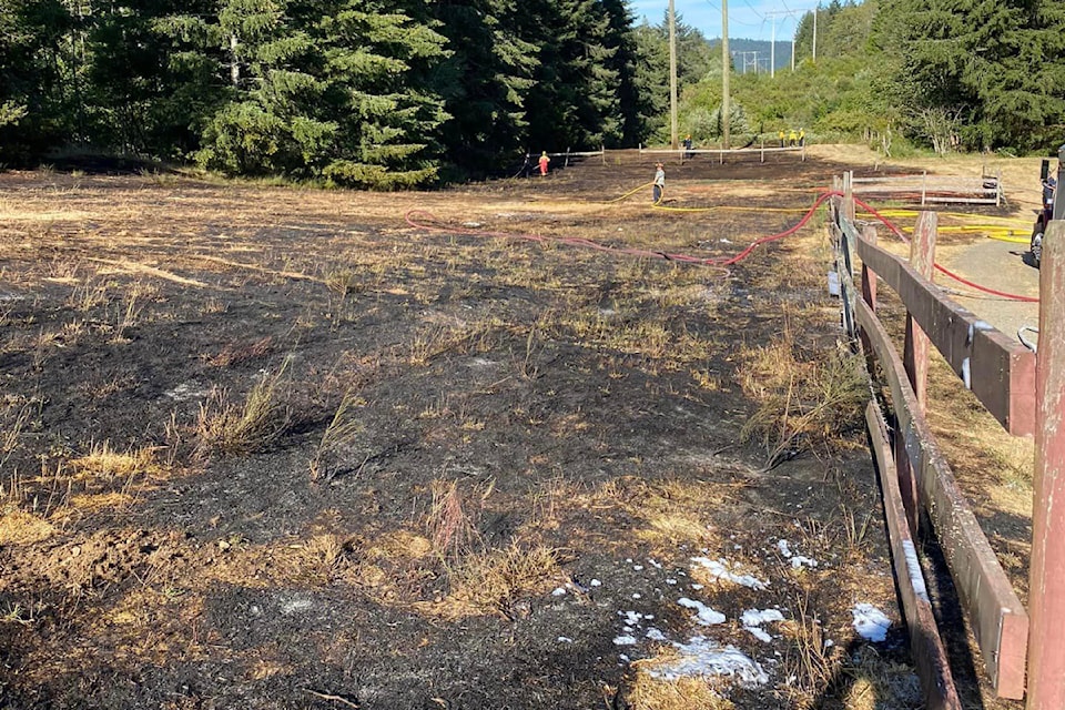 Quick response and mutual aid shut down a fast-moving grass fire in Otter Point Wednesday (July 24). 