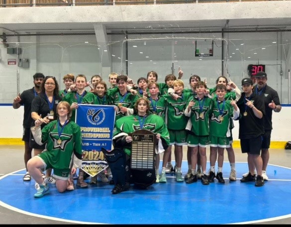 The Juan de Fuca Whalers won the B.C. provincial U 15 box lacrosse championship. (Contributed/Nick Szadkowski)