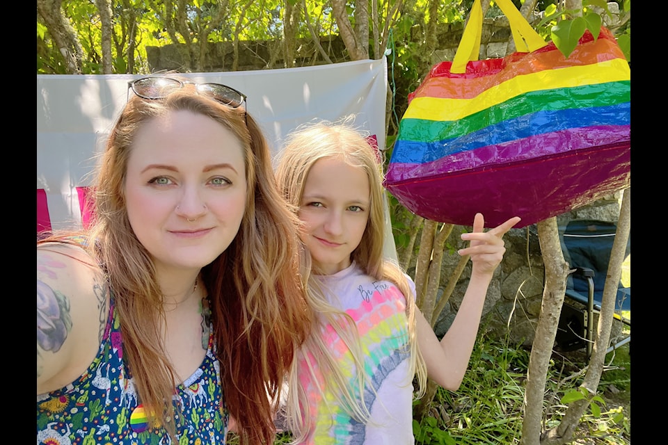 Kelsey Alton and her daughter Anastasia at the first annual Pride family celebration.