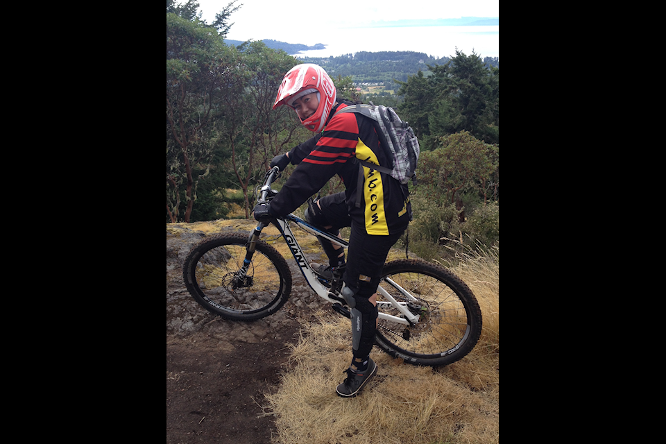 Sooke Mayor Maja Tait enjoys the outdoors on her mountain bike.
