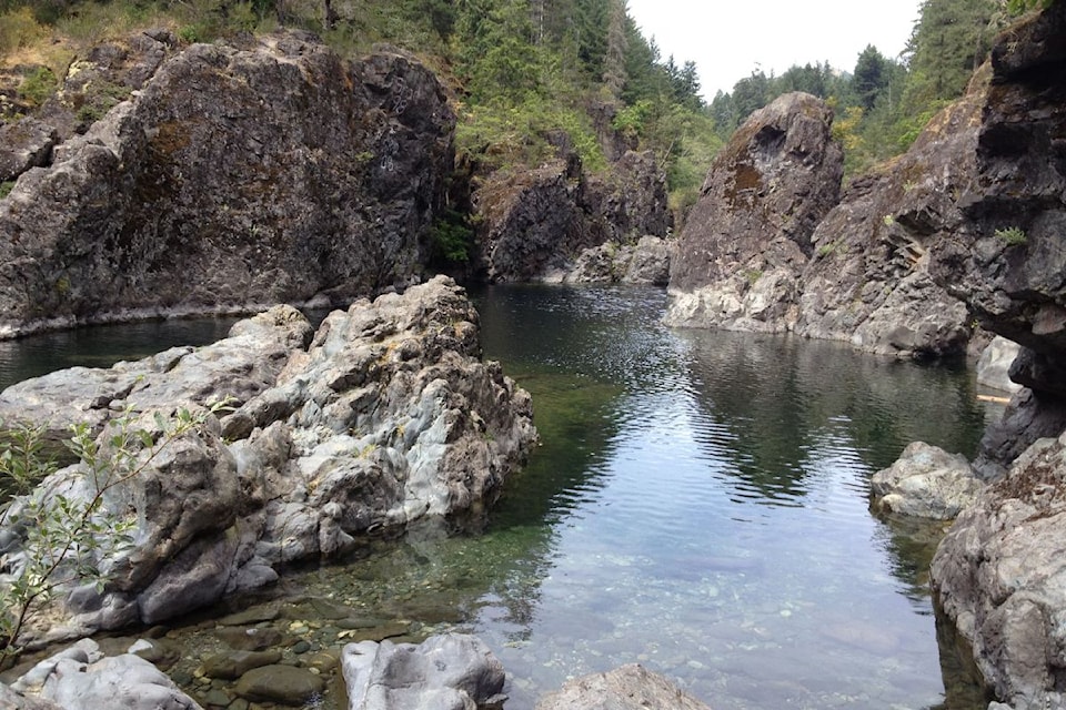 The Sooke Potholes are a popular destination.