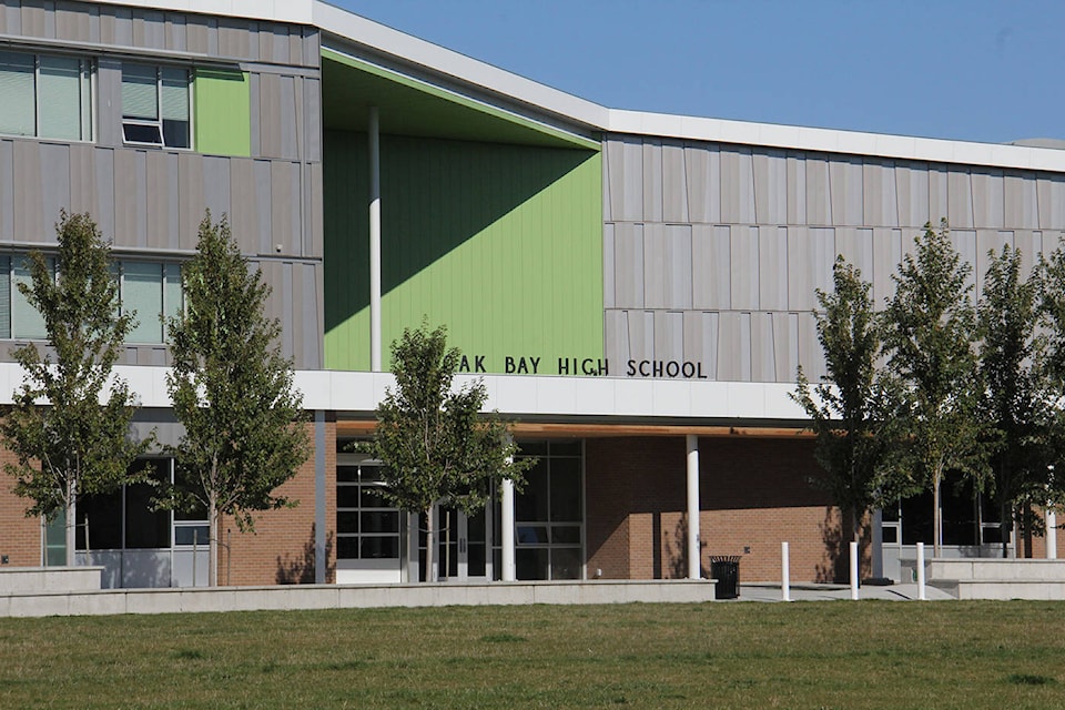 Oak Bay High students are headed home for an early weekend after a fire Friday (Feb. 7) morning at the school. (Christine van Reeuwyk/Oak Bay News)