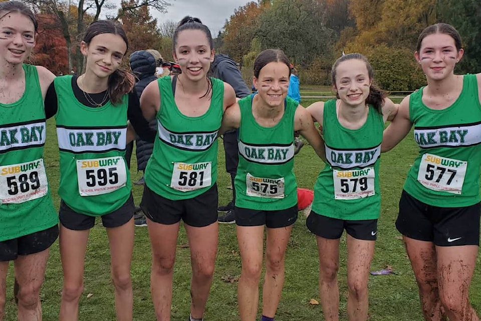 The senior girls team finished 13th overall with a total team points of 240. (Courtesy Oak Bay High)