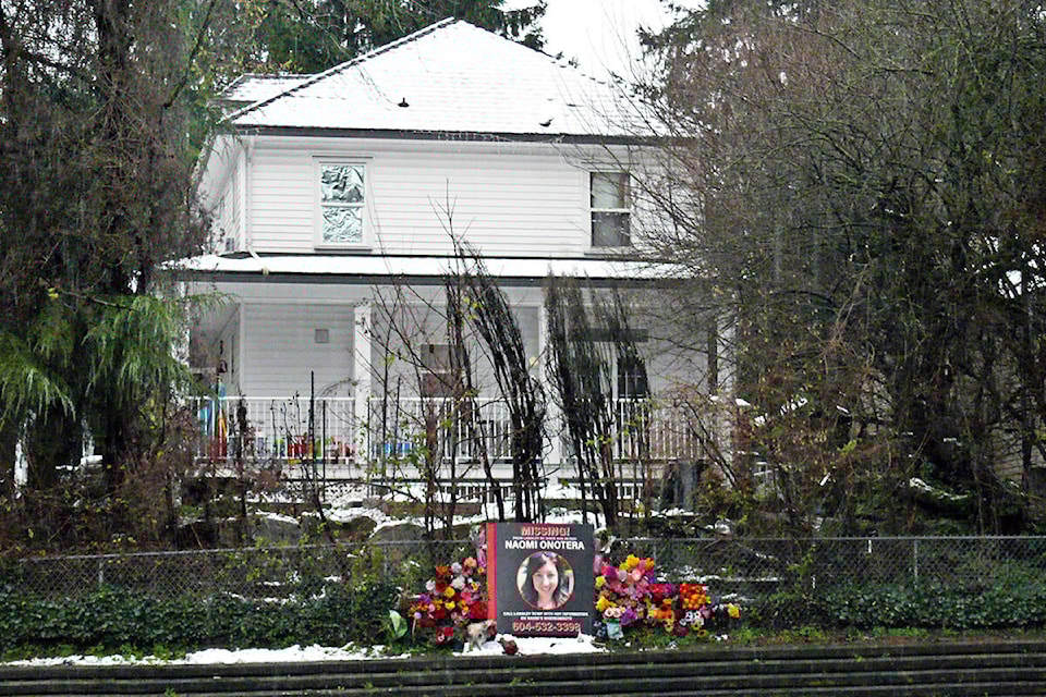 Forensic investigators were on scene Saturday, Dec. 18, 2021,at the Langley City home of Naomi Onotera, the day police confirmed her husband had been arrested and charged with manslaughter. (Dan Ferguson/Langley Advance Times)