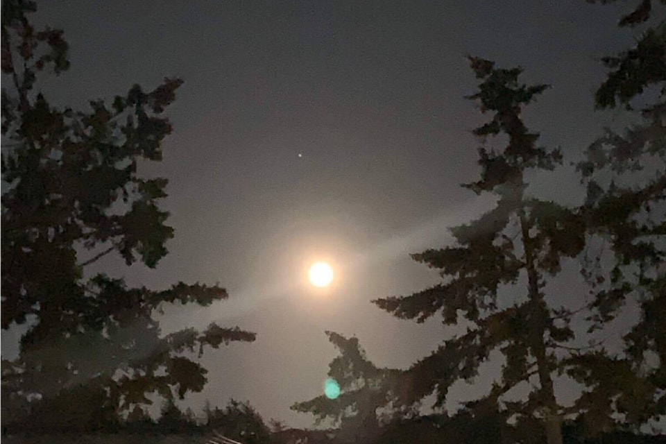 The moon from Mill Hill in Langford. (Photo by Ed Court)