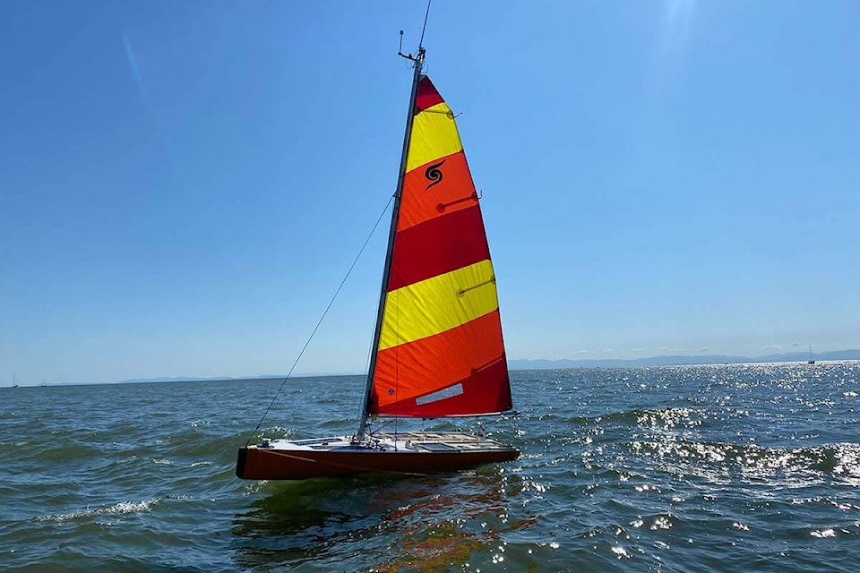 Raye is an 18-foot fully-autonomous sailboat designed and constructed entirely by UBC students. It’s set to attempt a solo voyage from B.C. to Hawaii in either September 2022 or the following year. (Courtesy of UBC Sailbot)