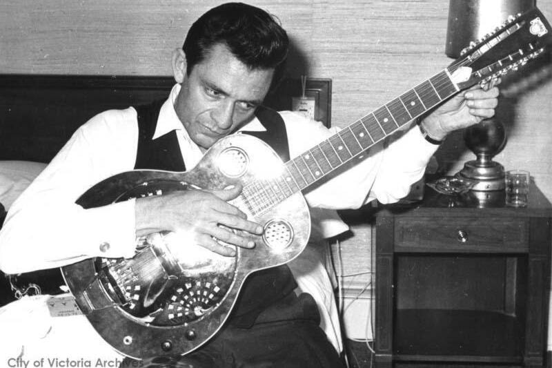 Johnny Cash at the Royal Theatre circa 1966. (Image M1534 courtesy of City of Victoria Archives)