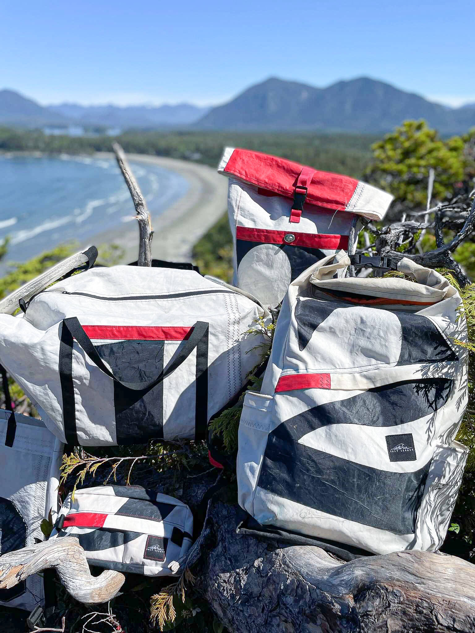 Salt Legacy's bags made from sailcloth. (Courtesy of Salt Legacy)