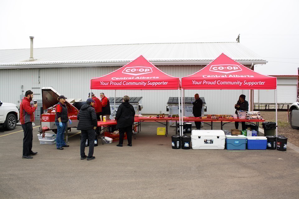 Central Alberta Co-op staff host a BBQ for the public, marking the grand opening of the Stettler Card lock facility.
