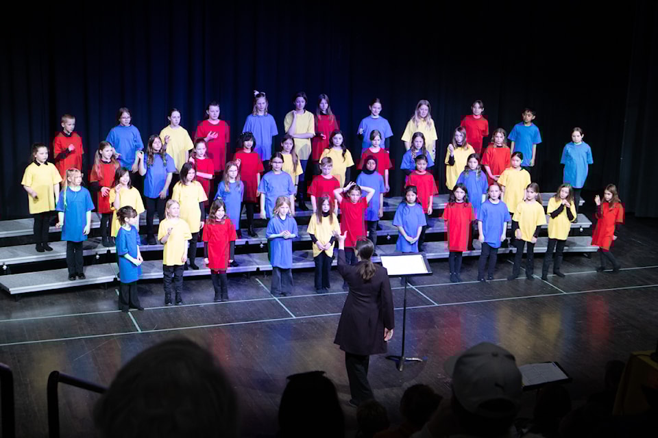 Stettler Elementary School performs a choral sampler during the Stettler District Music Festival.