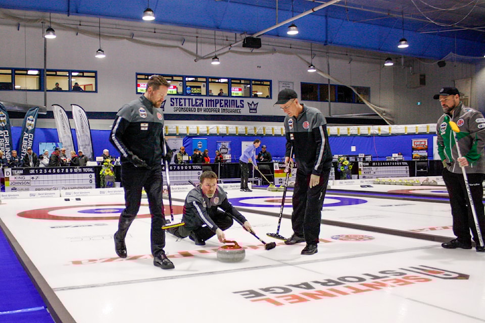 Team King gets going in the start of draw 6 of the Boston Pizza Cup.