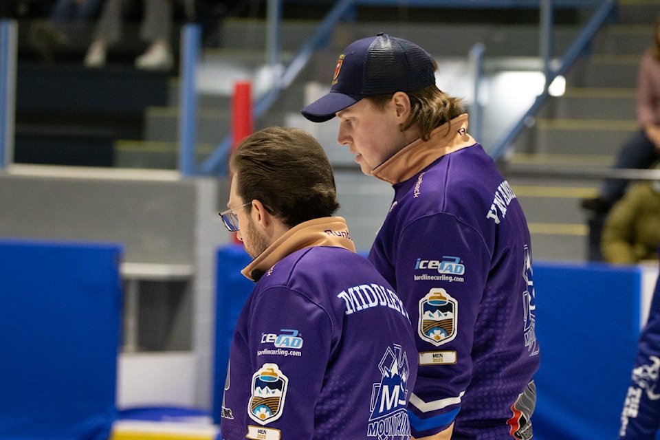 Sterling Middleton and Evan Van Amsterdam look over their options.