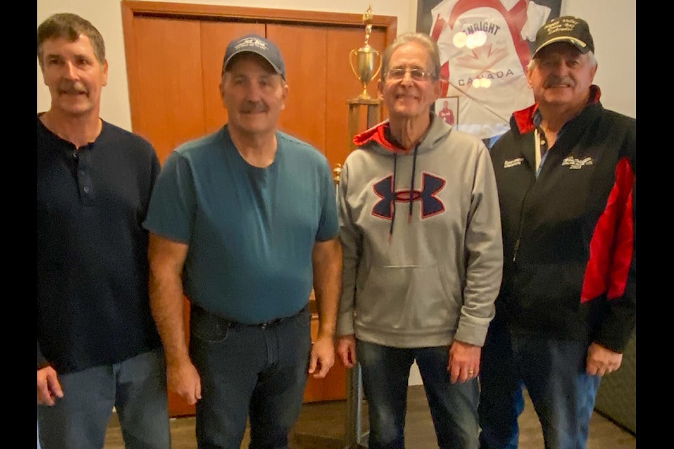 The team of Brian Mose Doug Mose, Irv Peterson, and Steve Pennock won the men's 'C' event at the Farmer's Bonspiel.