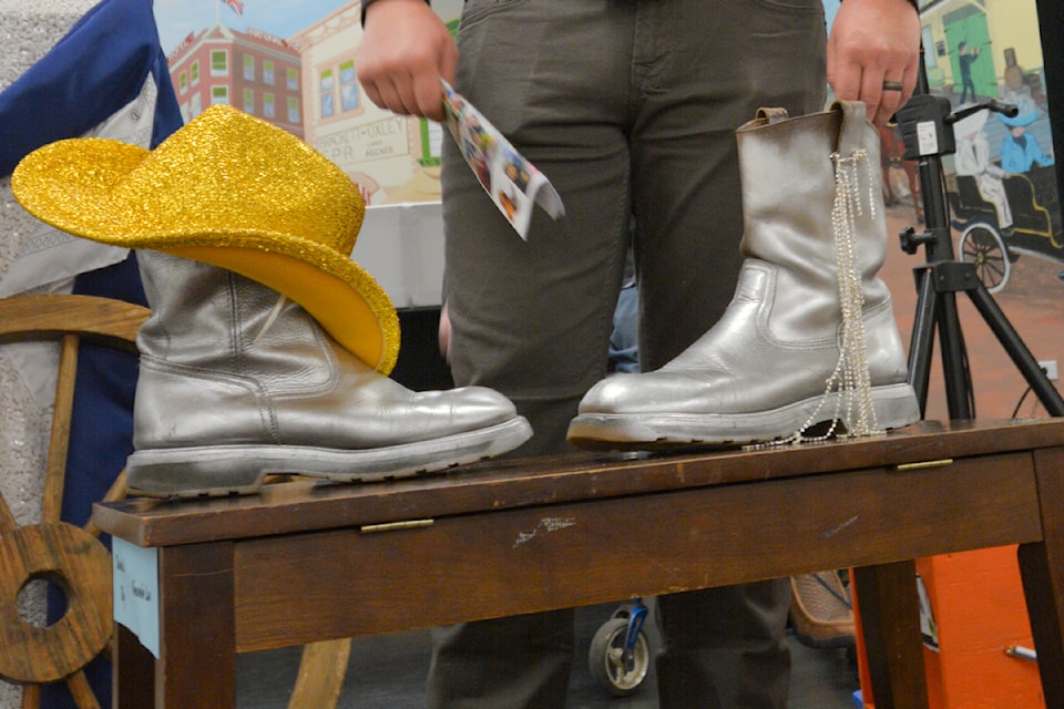 Glitzed-up cowboy boots donated by the Wood brothers for the HYC Awesome Auction.