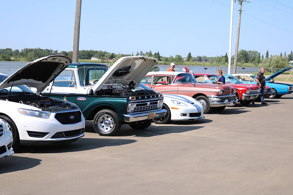A variety of vehicles from around the region descended on Stettler’s Aspen Ford for the first show & shine of the season on July 10, 2021. Kevin J Sabo photo.