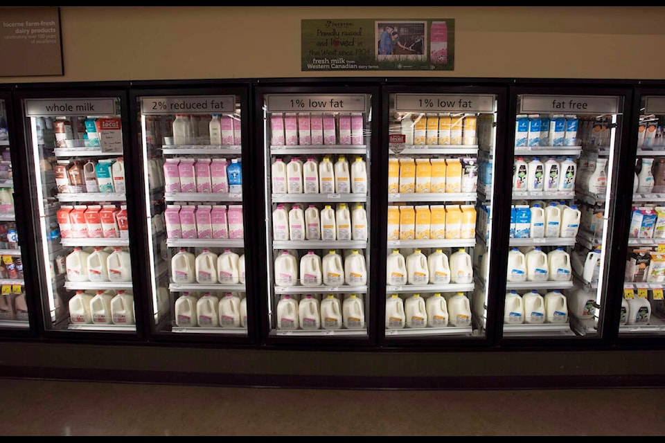 Milk is pictured at a grocery store in North Vancouver, B.C., Monday, Sept. 24, 2018. THE CANADIAN PRESS Jonathan Hayward