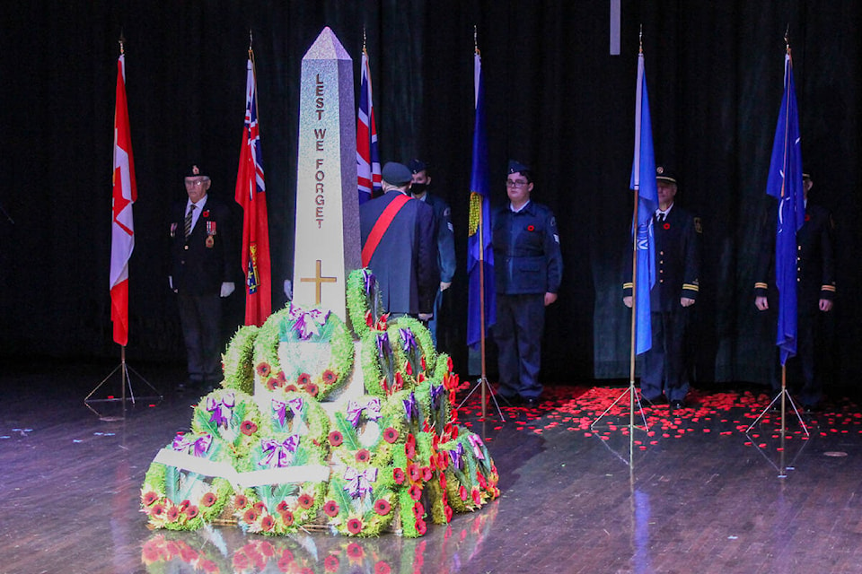 Stettler Legion held an in-person Remembrance Day service in the PAC on Nov. 11, 2022. (Krista Comeau photo)
