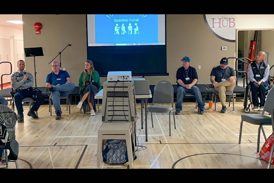 Speakers on the panel were Cst. Ben Whitmer, Kevin Sabo, Faith Shuckburgh, Blair Charters, JD Hunter, Scott Douglas, and Gord Lawlor.