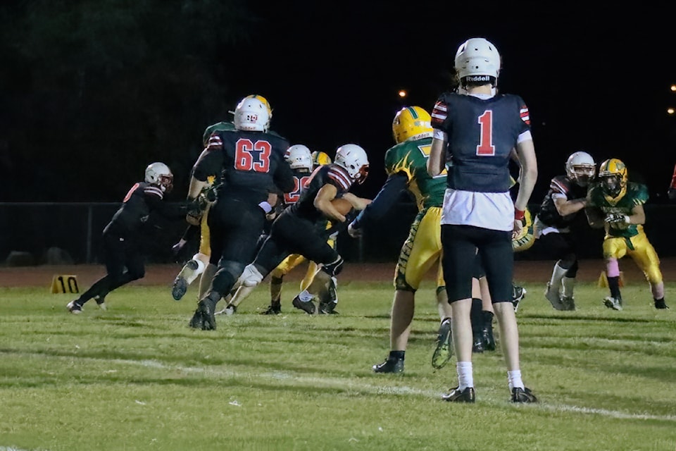 The Raiders are dangerously close to the Wildcats goal-line in the second quarter.