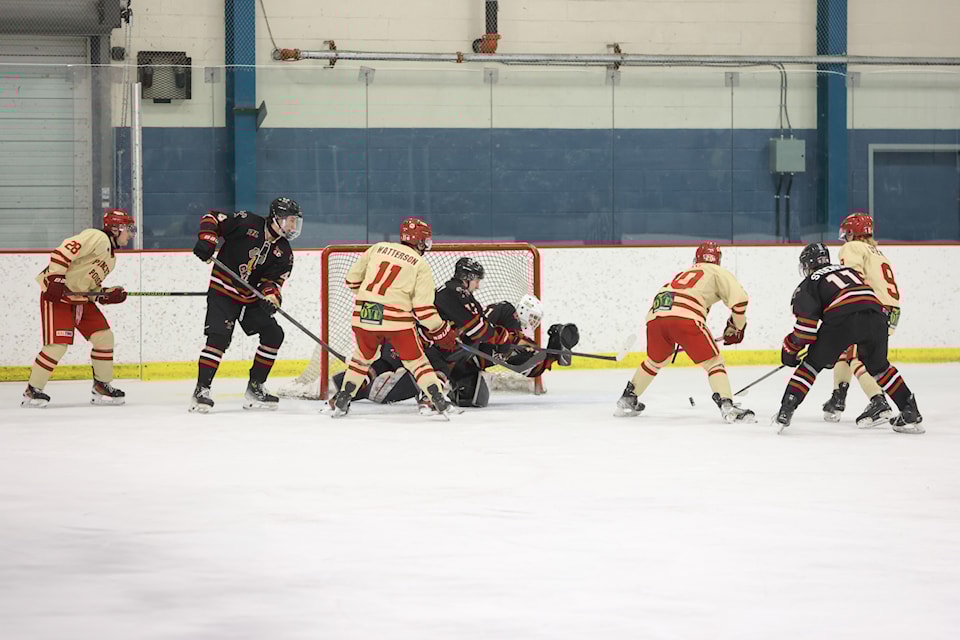 The Princeton Posse faced the 鶹ѡ Chiefs in junior hockey action on Nov. 23. While the Posse lost this game, the Princeton team remains at the top in the Kootenay International Junior Hockey League. (Photo by Hanna Gould Photography)