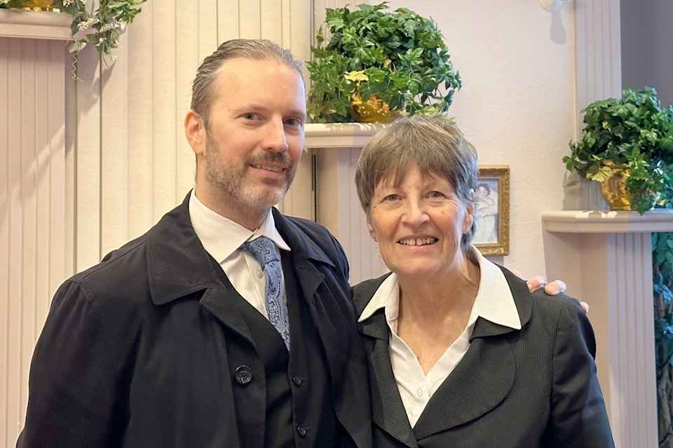 Brett Hamilton and his mother Brenda Hamilton both work for Providence Funeral Homes and Crematorium. (John Arendt/Summerland Review)
