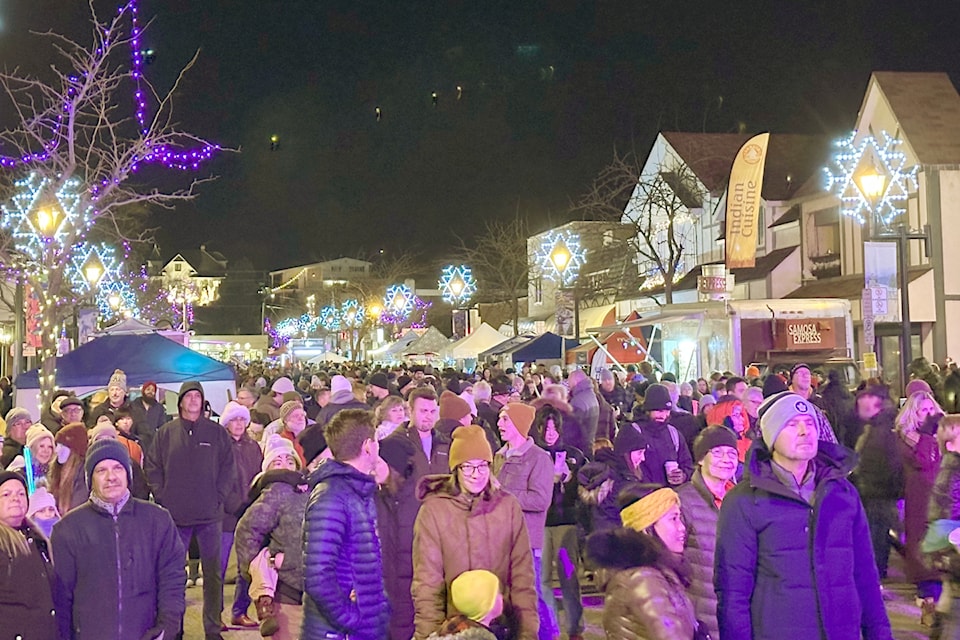 A large crowd was out in downtown Summerland for the annual Festival of Lights on Nov. 29. The festival, held on the last Friday of November, marks the start of the festive season in Summerland. (John Arendt/Summerland Review)