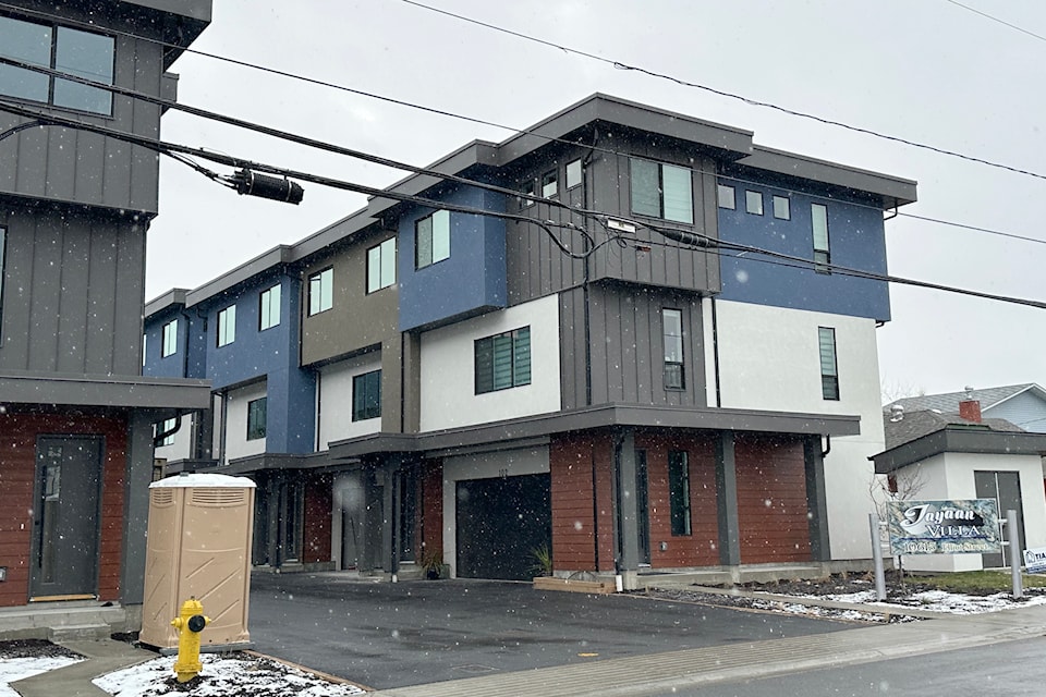 A multi-family housing project on Elliot Street was one of several completed in 2024 in Summerland. (John Arendt/Summerland Review)