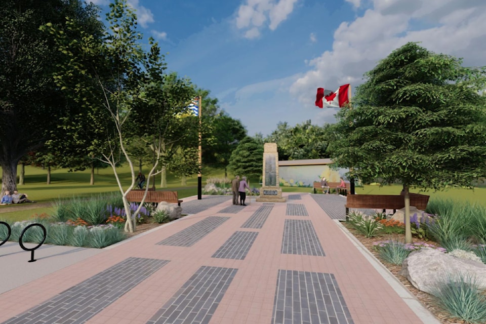 The Memorial Park Plaza, a component of the Wharton Street Revitalization Project, will include the cenotaph and a seating area. 